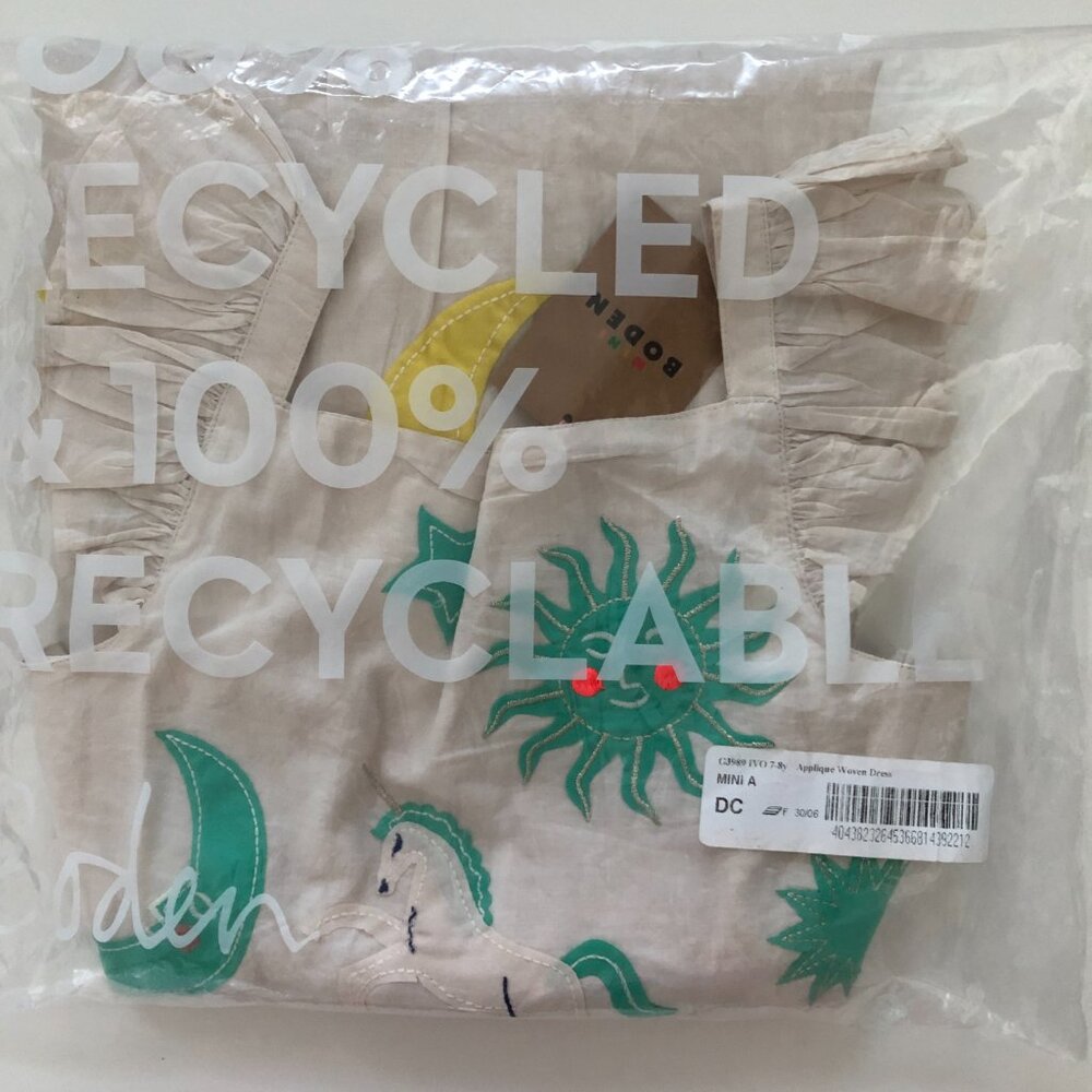 NWT Mini Boden Appliqué Woven Dress - Picture 4 of 5